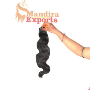 Extensions de cheveux humains 100% naturels non traités, couleur noire naturelle, Remy, double trame, double tirage, ondulés (Bodywave) - Product Image 1