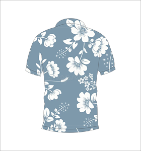 เสื้อโปโลผู้ชายพิมพ์ลายดอกไม้สีฟ้าแขนสั้นฤดูร้อนลำลองระบายอากาศได้ดีน้ำหนักเบาสลิมฟิตแฟชั่นเสื้อโปโล - Product Image 2