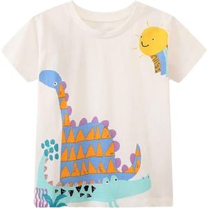 Camiseta de algodón 100% de manga corta con estampado de secado rápido completo de cuello redondo informal para bebés disponible en Tallas grandes - Product Image 1