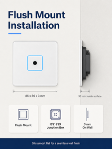 Lecteur de cartes de contrôle d'accès intelligent encastré 2,4 GHz Bluetooth 13,56 MHz 125 kHz Protocole Wiegand Matériau PC blanc - Product Image 3