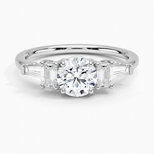 BOJ <b>Ring</b> 3 Round Cut 925 <b>Silver</b> Five Stone Prong Set <b>Solitaire</b> Engagement <b>Ring</b> GRA Certified 2ct D Color VVS1 Moissanite - Product Image 1