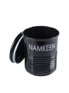 Black Metal Biscuit & Namkeen Storage <b>Canister</b> <b>Set</b> with Lid | Kitchen Food Storage Containers Wholesale - Product Image 4