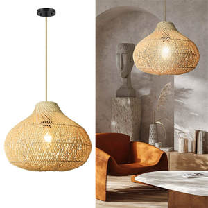 Natural Rattan <b>Ceiling</b> <b>Light</b> with Breathable Woven Pattern Lightweight Structure and Soft <b>Light</b> Diffusion for Indoor Use - Product Image 2