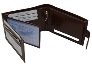 Men's Genuine Leather Long <b>Wallet</b> Fold Closure Minimalist Design Durable Daily Use Brown Color - Product Image 5