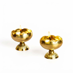 Handcrafted Brass Hanging Diya Pair with Peacock Design Traditional Indian Oil Lamp for Home Decor Pooja and Festive Lighting!!! - Product Image 1