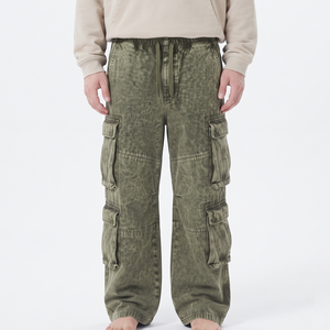 Pantalon cargo délavé pour homme 2026 – Jogger en coton coupe oversize, décontracté, multi-poches, style streetwear - Product Image 4