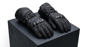 Leather Motorcycle Gloves | Armored Biker Gloves | Summer Handmade Unisex Protection <b>Gift</b> for Biker - Product Image 3