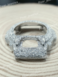 Iced Out <b>Watch</b> Bezel With Round Brilliant Cut Moissanite Stones 6900 Series Upgrade - Product Image 4