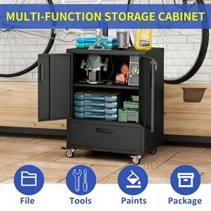 Carrello Portautensili Mobile Resistente 100x75x50 cm con Ruote Bloccabili, Cassetto in Acciaio per Magazzino - Product Image 5