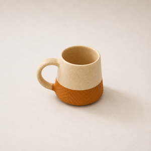 Mug à café en céramique artisanale, minimaliste, motif chevron sur le dessous, anti-fuite, résistant à la chaleur, passe au micro-ondes, durable - Product Image 4