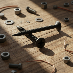 Vis autotaraudeuses PDC en acier au carbone de qualité industrielle, classe 4.8 6.8, métriques/pouces, à tête fraisée, filetage grossier, nickelées - Product Image 1