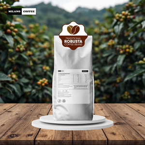 เมล็ดกาแฟโรบัสต้าเวียดนามดัคแลค พรีเมียม 1 กก. คั่วกลาง รสชาติธรรมชาติ เมล็ดเต็ม ขายส่ง รับผลิตแบบ OEM ODM - Product Image 1