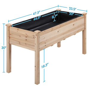 Bac à plantes surélevé en bois pour jardin extérieur avec pieds, vente en gros d'usine pour jardinières pour légumes GB102 - Product Image 2