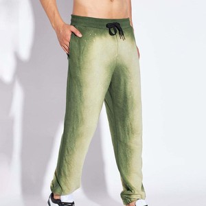Men's Gradient Green Sweatpants Elastic Waist Drawstring Casual <b>Joggers</b> with Pockets Midweight <b>Polyester</b> Fabric - Product Image 4