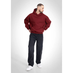 Sudadera con capucha extragrande para hombre, estilo boxy, de forro polar, con bolsillo canguro, hombros caídos, logotipo personalizado - Product Image 3