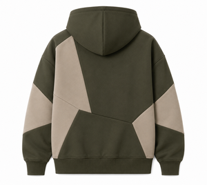 Sweat à capuche oversize en polaire pour homme, dernier design, patchwork color block, poche avant, style streetwear, vêtement d'automne - Product Image 4