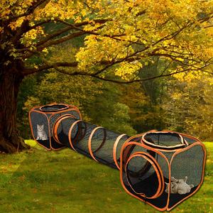 Nouveau design de parc Pop Up pour petits animaux avec tunnel intérieur extérieur <span class=keywords><strong>cage</strong></span> pour animaux de compagnie tente avec sac de transport chat <span class=keywords><strong>Hamster</strong></span> lapin parc pour animaux de compagnie - Product Image 4