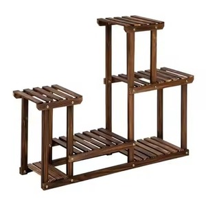 Soporte de madera moderno de estilo único con maceta geométrica para plantas verdes de interior, diseño minimalista. - Product Image 6