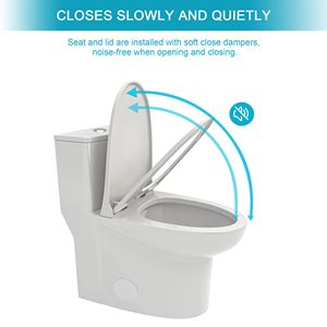 WC in ceramica a doppio filo monopezzo con chiusura morbida - Product Image 5