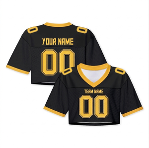 Bulk Custom Men's 100% Polyester Mesh Crop Jersey High Quality Streetwear Vintage Short Sleeve Jerseys - Product Image 3