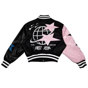 Chaqueta Universitaria de Cuero Personalizada para Mujer, Cuerpo de Lana, Servicio de Muestras de Fábrica OEM ODM Disponible, Ajuste Premium - Product Image 1