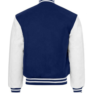 Chaqueta Bomber Varsity de Mezclilla Gruesa con Bloques de Color y Parches OEM para Mujer, con Bordado Personalizado, en Oferta - Product Image 2