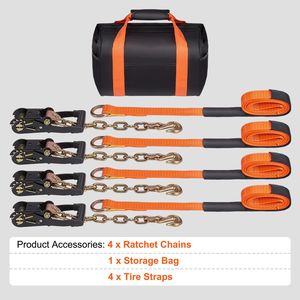 Anclajes de Cadena para Amarre de Autos Tipo Lazo de 2 Pulgadas, Correas para Neumáticos de 120 Pulgadas, Carga de Trabajo de 5865 LBS, Resistencia a la Rotura de 11023 LBS, Anclaje en H Duradero - Product Image 4