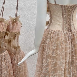 Elegante Vestido de Gala de Gasa Bordado con Corte Imperio, Escote Corazón, Tirantes Finos, Largo hasta el Suelo, Volantes y Capa Transparente de Encaje para Primavera - Product Image 6
