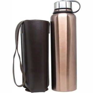 Vintage Genuine Leather <b>Bottle</b> Holder Portable Travel Water <b>Flask</b> Carrier Luxury Handmade Leather Beverage Cup Sleeve Holder - Product Image 5