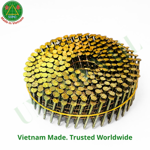 2.1x32mm Zinc Yellow-Chromate Plated Coil Pallet <b>Nails</b> Flat/Checkered Head & Smooth Shank from Vietnam | clavo en rollo - Product Image 5