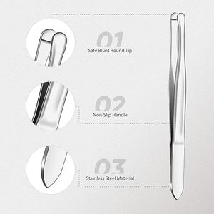 Professional Grade Stainless Steel Round Tip Eyebrow Tweezers Ultra Precision Hair <b>Removal</b> <b>Tool</b> for Salon & Personal Luxury Use - Product Image 2