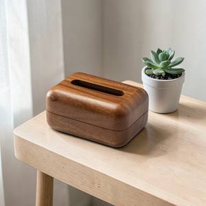 Porte-boîte à mouchoirs en bois moderne pour la maison, le bureau, l'hôtel, fournisseur en gros - Product Image 4