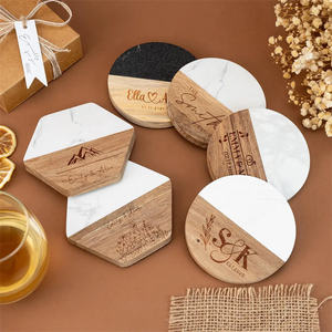 <b>Personalized</b> Custom Square Wood Eco-Friendly Modern Coasters Decoration Engraved Coffee <b>Cup</b> Table Mats Reusable Home Table 400mm - Product Image 4