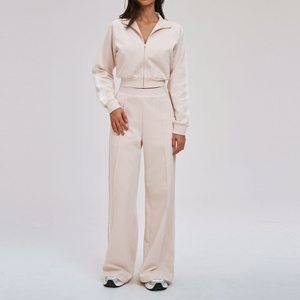 Women Tracksuit Set 2 Piece Casual Sportswear Zip <b>Jacket</b> Wide Leg Pants Striped Athletic Jogger Set Fashion <b>Workout</b> Outfit - Product Image 3