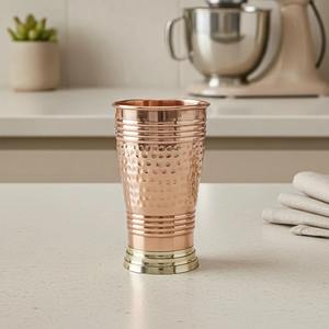 ชุดแก้วทองแดงตีลาย แก้วน้ำทองแดงทำมือ ภาชนะดื่มแบบดั้งเดิมสำหรับชาและน้ำ แก้วน้ำทองแดงและถ้วยทองแดง - Product Image 4