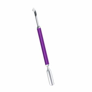 Ensemble de manucure 4-en-1 en acier inoxydable 2 pièces, double usage, pousse-cuticules, coupe-ongles, grattoir, éplucheur, pochette de voyage - Product Image 1