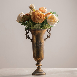 Vase décoratif en fer doré de luxe 2025, fait main, moderne, écologique, durable, pour la maison, le bureau, le salon, décoration de sol, nouvelle arrivée - Product Image 1