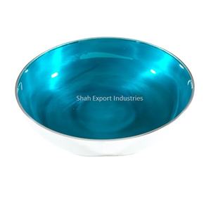 Cuenco de Metal para servir frutas, Color esmaltado de forma redonda para uso en el hogar y el Hotel, cuencos de aluminio para servir alimentos - Product Image 1