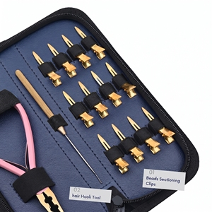 Kit de pinces professionnelles pour extensions capillaires à nano-anneaux, pince à sertir les perles à 2 trous, outil à micro-anneaux, pinces de coiffage - Product Image 4