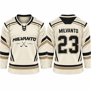 Maillot de hockey sur glace personnalisé de haute qualité avec impression par sublimation et broderie, uniforme d'entraînement en polyester pour hommes - Product Image 1