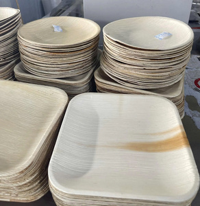 Platos 100% Naturales de Hoja de Palma de Areca |   Vajilla Desechable Ecológica Sin Plástico con Aspecto de Madera |   Vajilla sin químicos - Product Image 1