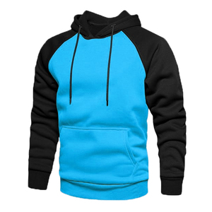Sweat-shirts décontractés pour hommes en coton à capuche avec cordon de serrage, coupe régulière, manches classiques, poche kangourou, écologiques, printemps - Product Image 6