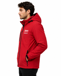 Custom <b>Men</b> Softshell <b>Jacket</b> Waterproof Windproof Hooded Outdoor Hiking Workwear Full Zip Thin Winter Stand Zipper Reflective - Product Image 5