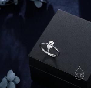 แหวนเงินแท้รูปนากน้อยน่ารัก ปรับขนาดได้ เครื่องประดับนากน่ารัก แหวนนากเล็กๆ สวยงามและอ่อนโยน - Product Image 2