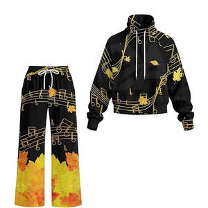 Conjunto Deportivo Casual para Mujer, Estampado Completo, Algodón/Poliéster, Sudadera con Capucha Personalizada a la Moda - Product Image 6