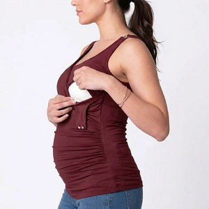 Camiseta sin mangas de maternidad para embarazadas y lactancia, de doble capa, sin mangas, para embarazo - Product Image 4