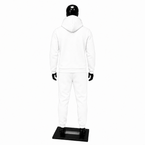 Conjunto Deportivo con Capucha Blanca, Sudadera y Pantalones Largos de Algodón, Color Sólido, Logotipo Digital Impreso en la Parte Delantera, Ropa de Otoño Personalizada - Product Image 2