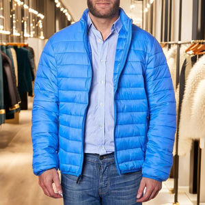 Chaqueta de invierno acolchada con capucha personalizada de poliéster de alta calidad OEM para hombre recién llegado chaqueta de burbujas acolchada estilo callejero con cremallera - Product Image 1