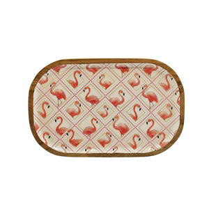 Round <b>Wooden</b> Customized Pattern Luxury Design Handmade Eco-Friendly <b>Serving</b> <b>Platter</b> with Durable Finish for Table Display - Product Image 6