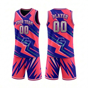 Maillot de basket-ball personnalisé imprimé par sublimation, 100% polyester, unisexe, col en V, sans manches, vêtements de sport pour adultes, évacuation de l'humidité - Product Image 1